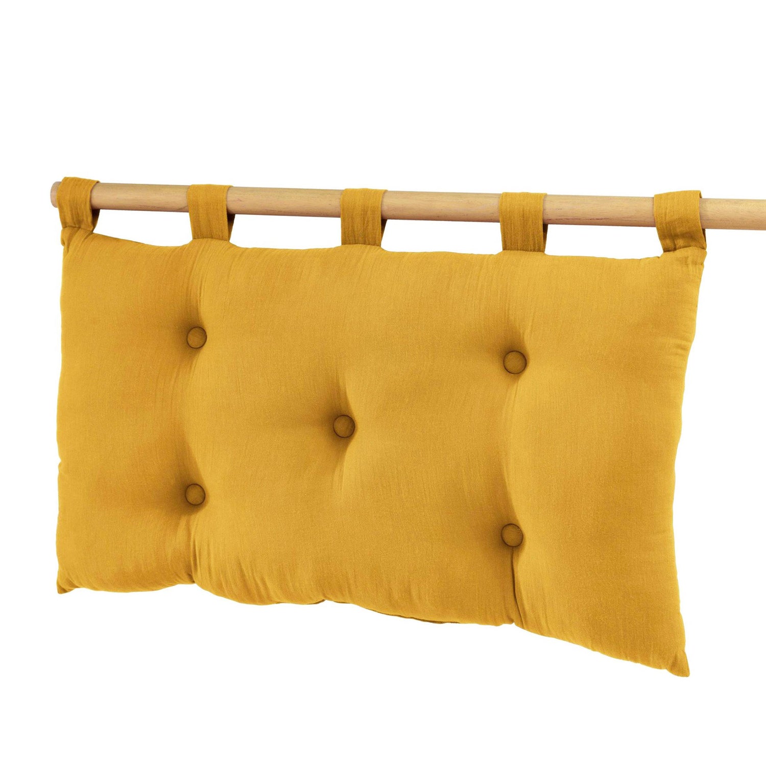 Saffron muslin headboard