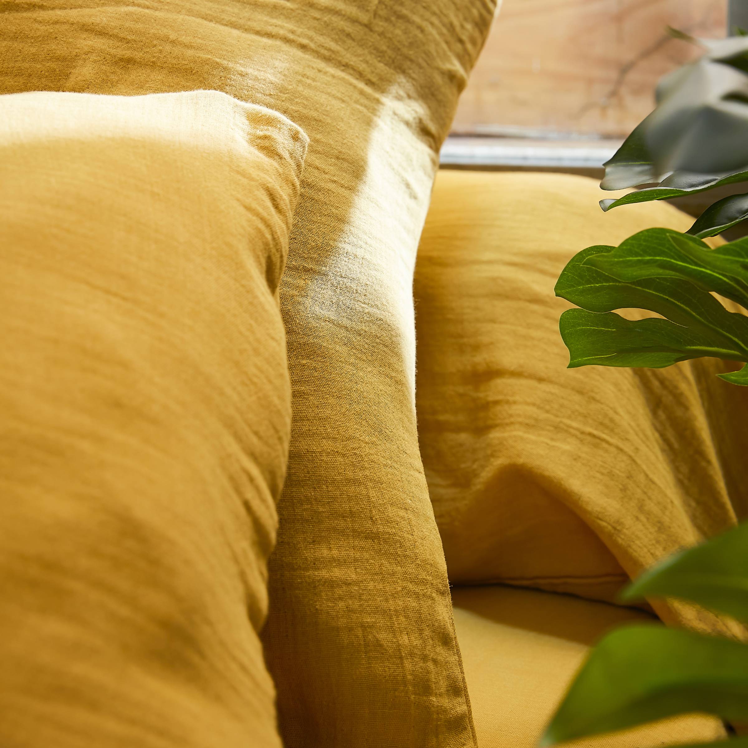 Saffron muslin pillowcase