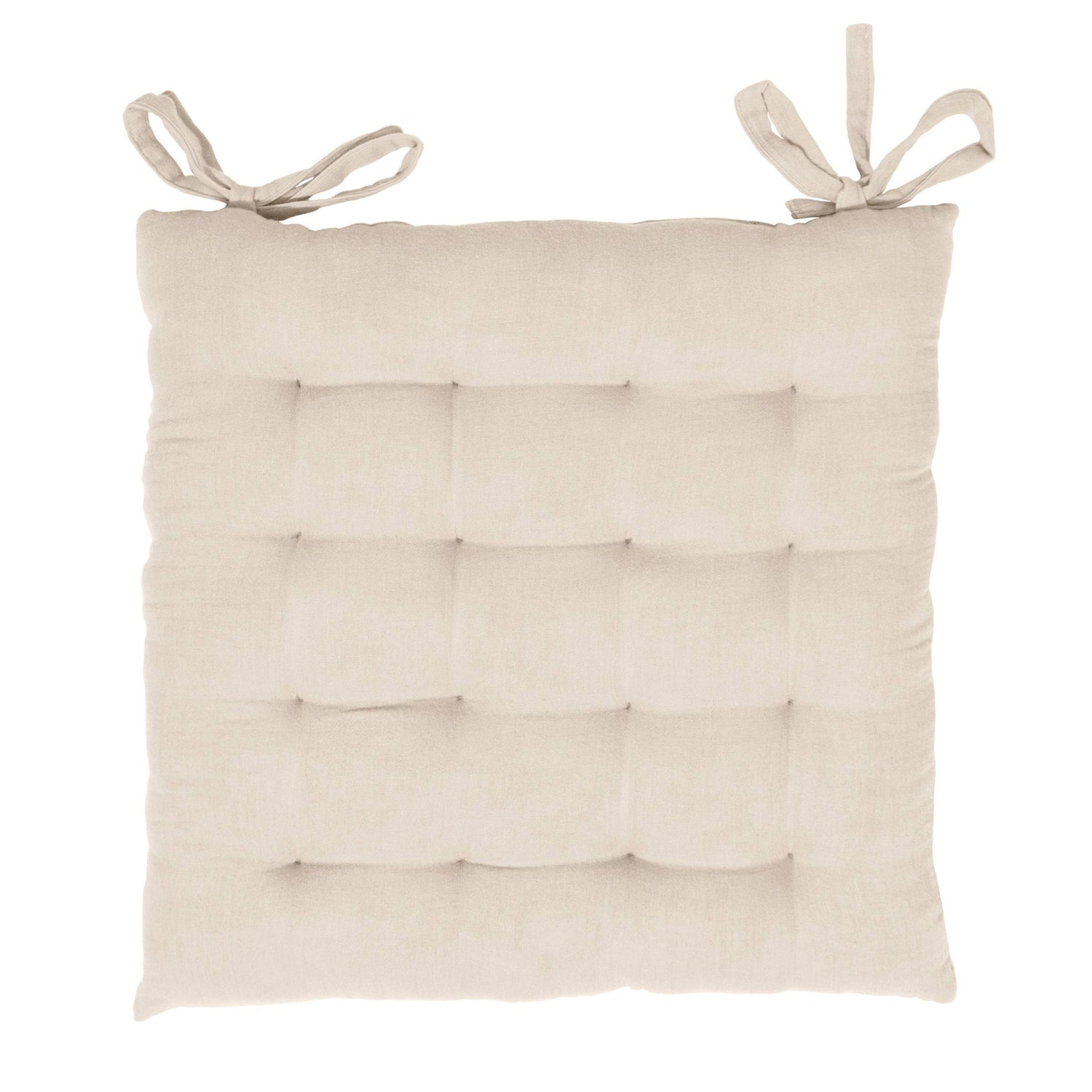 Beige muslin chair cushion