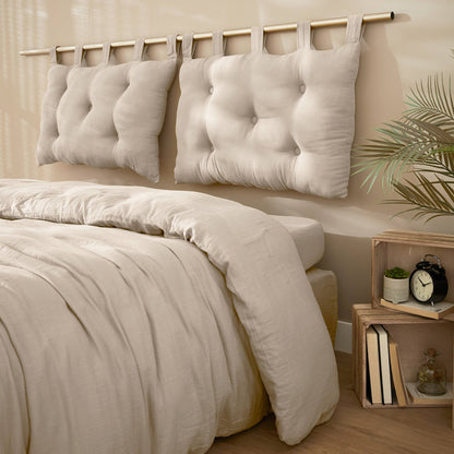 Beige muslin headboard