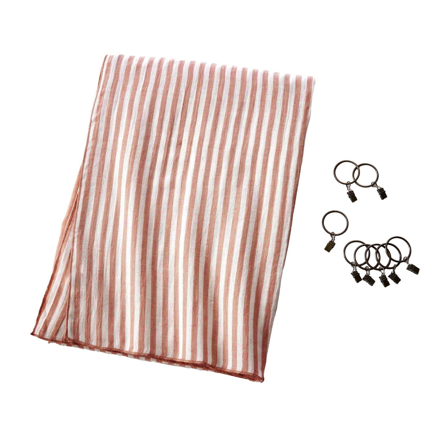 Apricot striped adjustable muslin curtain