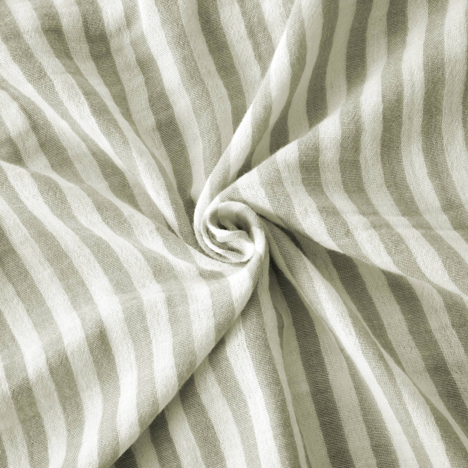 Eucalyptus green striped muslin pillowcase