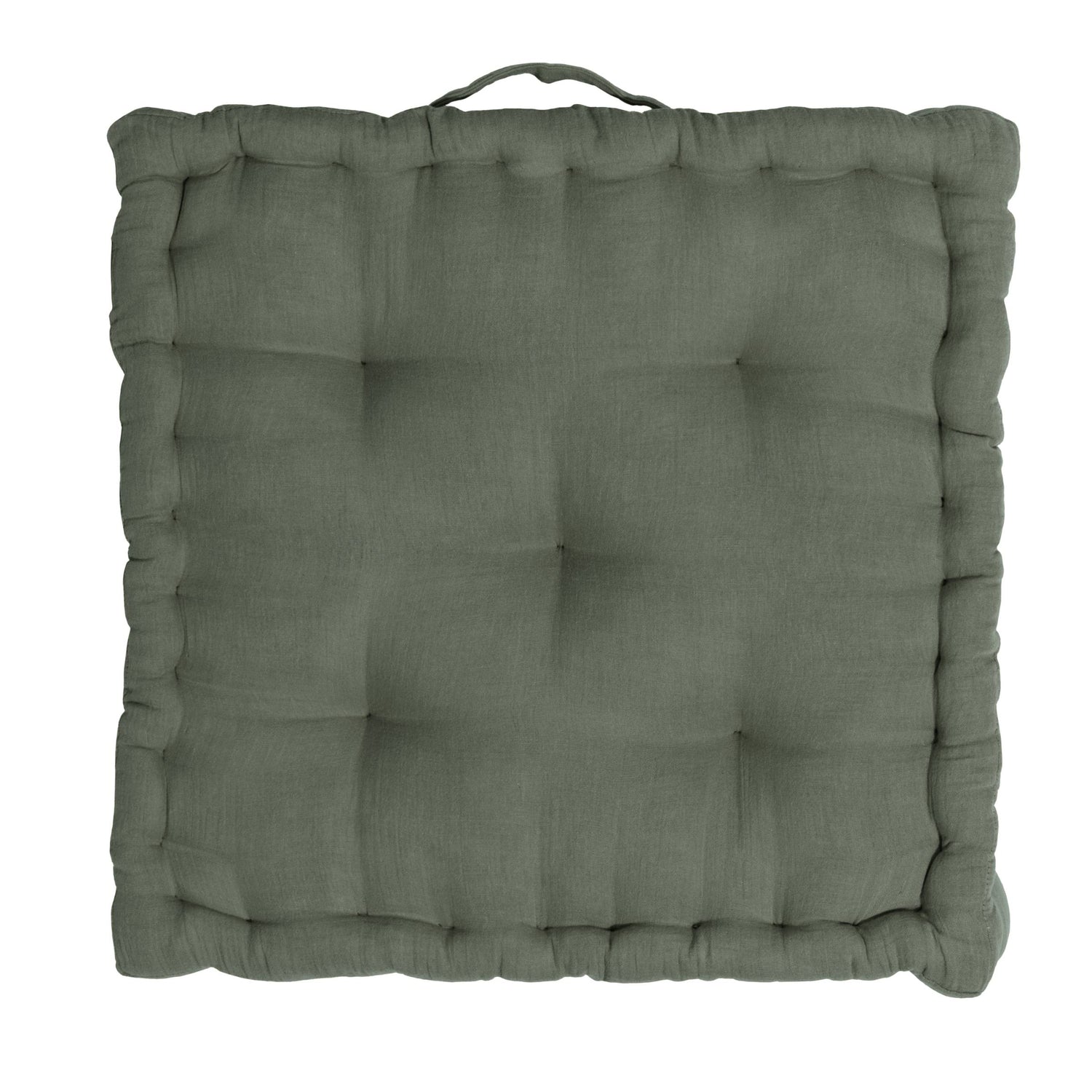 Rosemary green muslin floor cushion