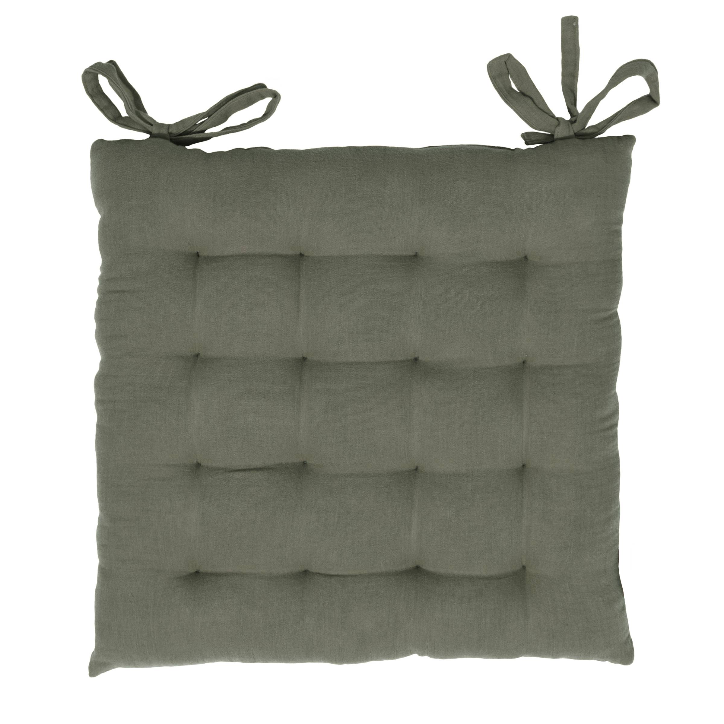 Rosemary green muslin chair cushion
