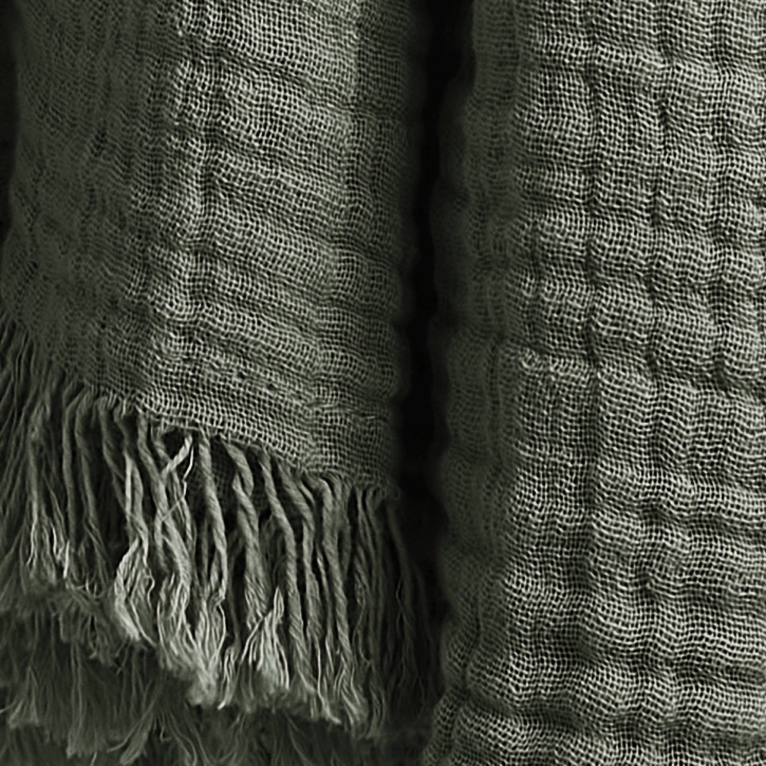 Rosemary green muslin throw