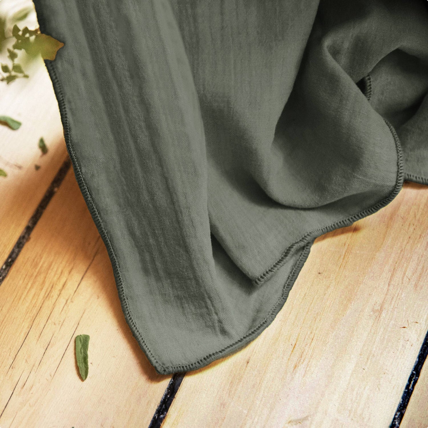 Rosemary green adjustable muslin curtain