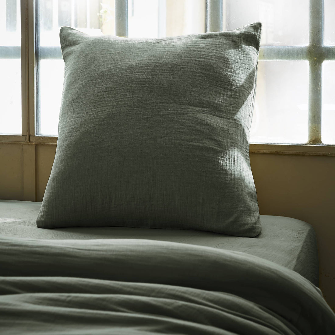 Rosemary green muslin pillowcase