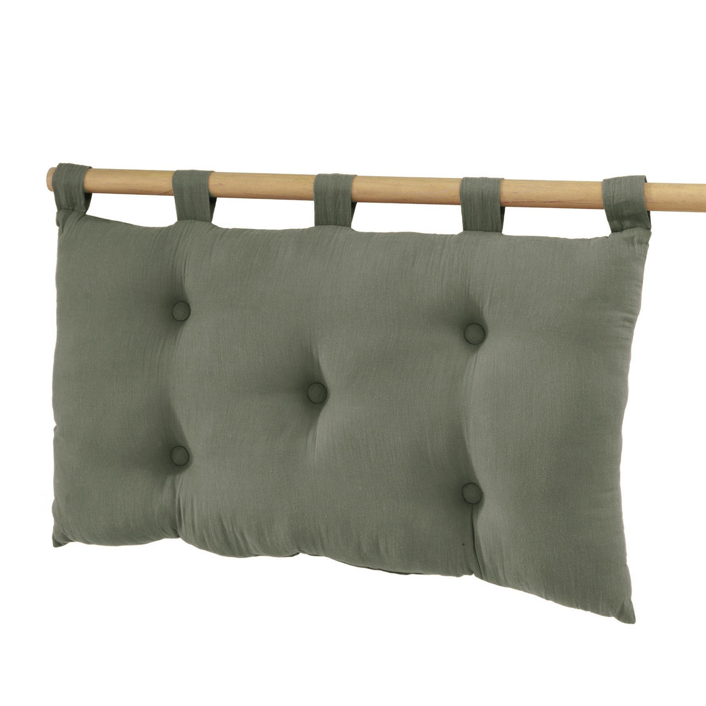 Rosemary green muslin headboard