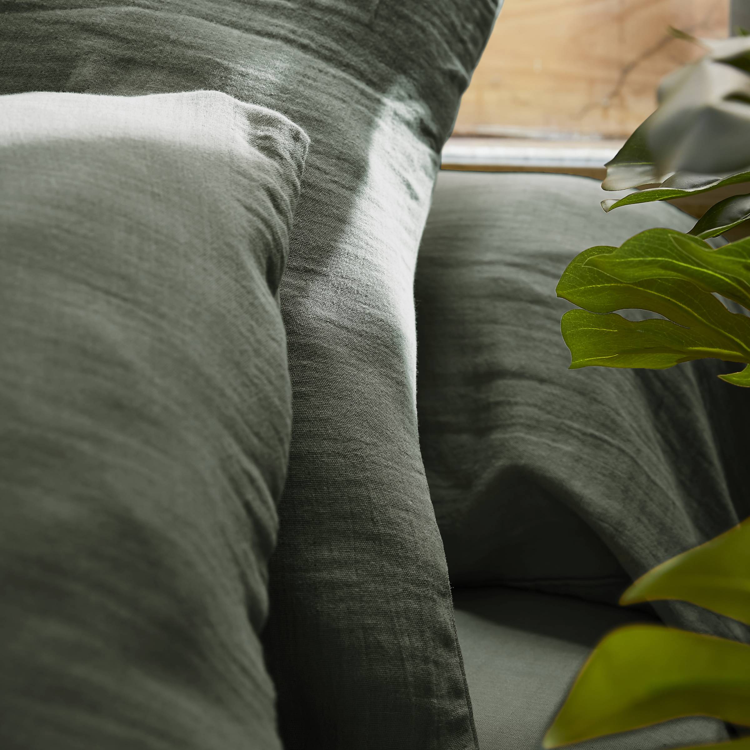 Rosemary green muslin pillowcase
