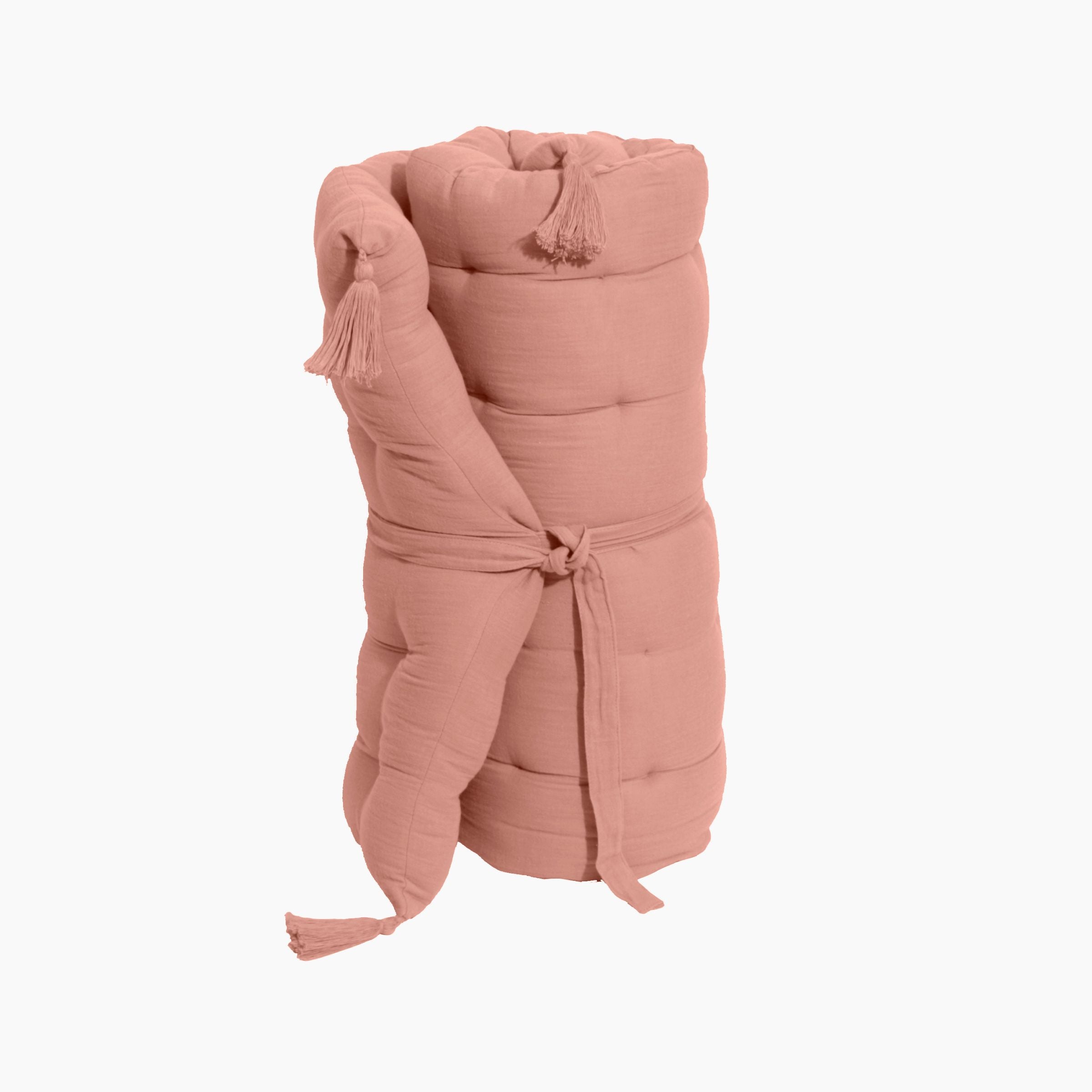 Peach pink muslin floor mattress