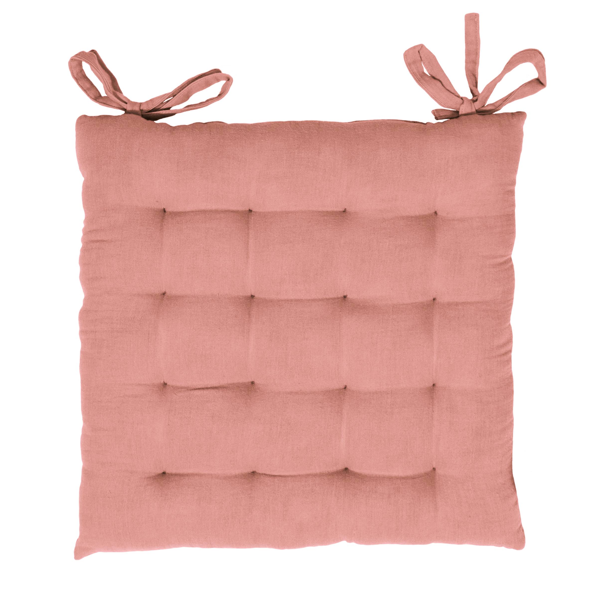 Peach pink muslin chair cushion