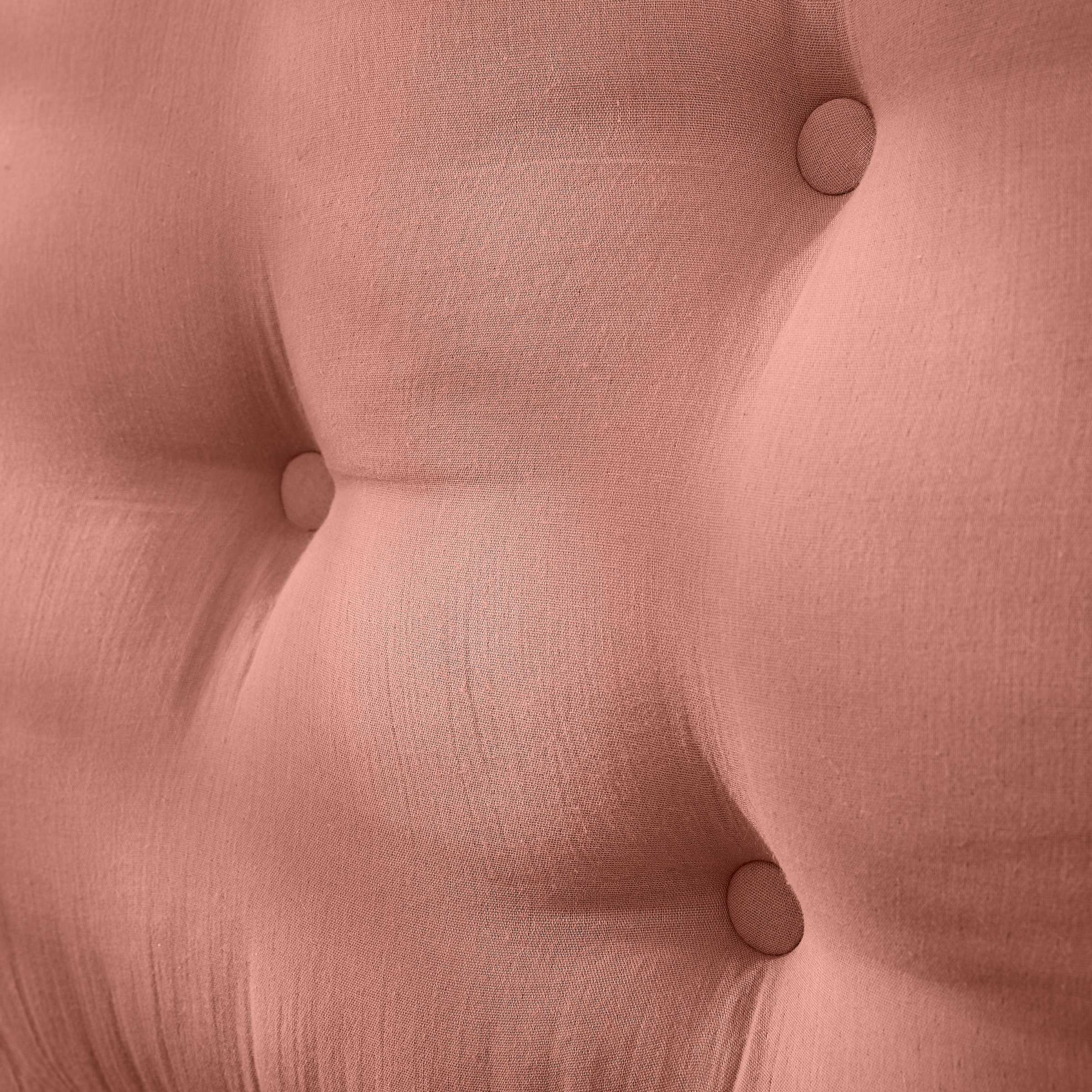 Peach pink muslin headboard