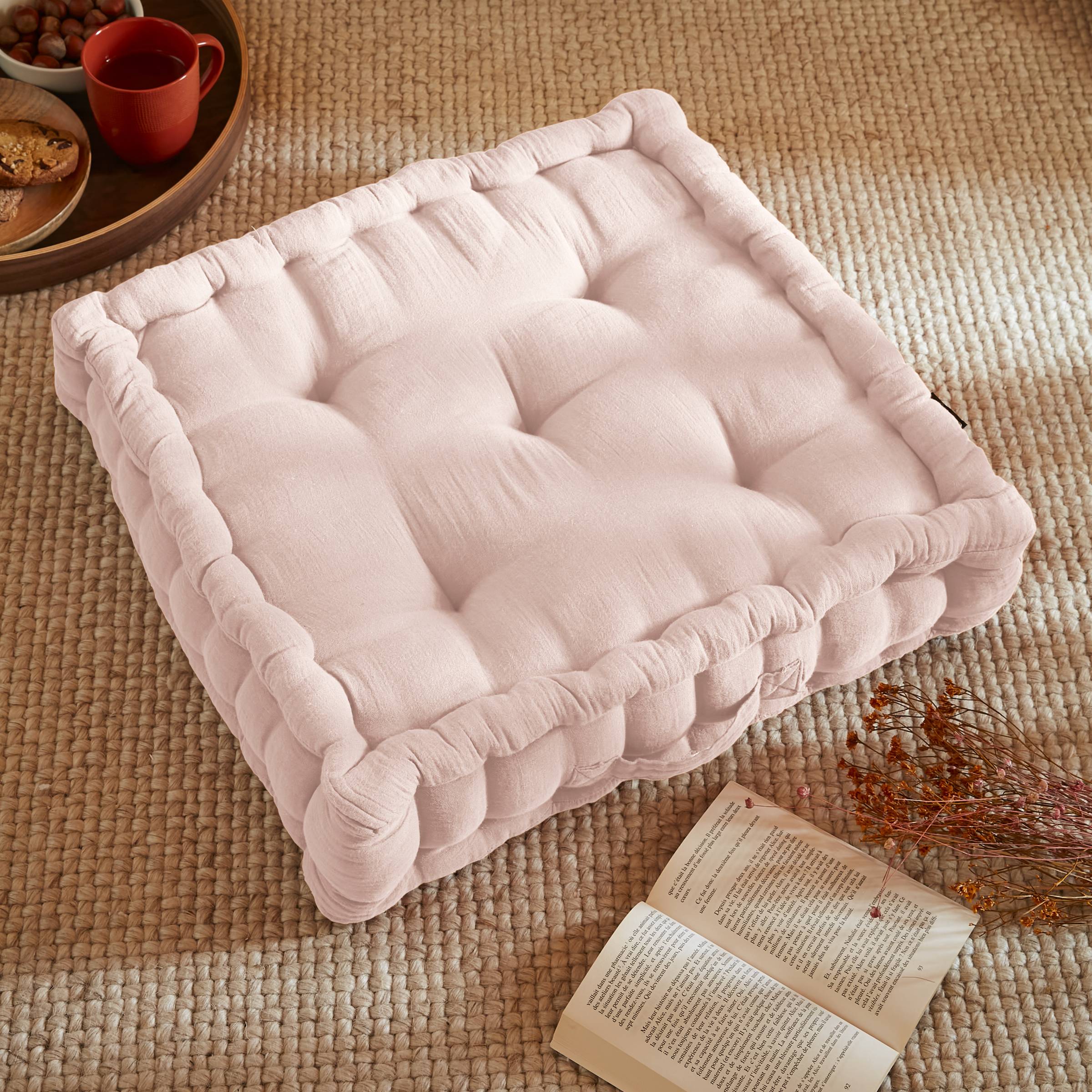 Marshmallow muslin floor cushion