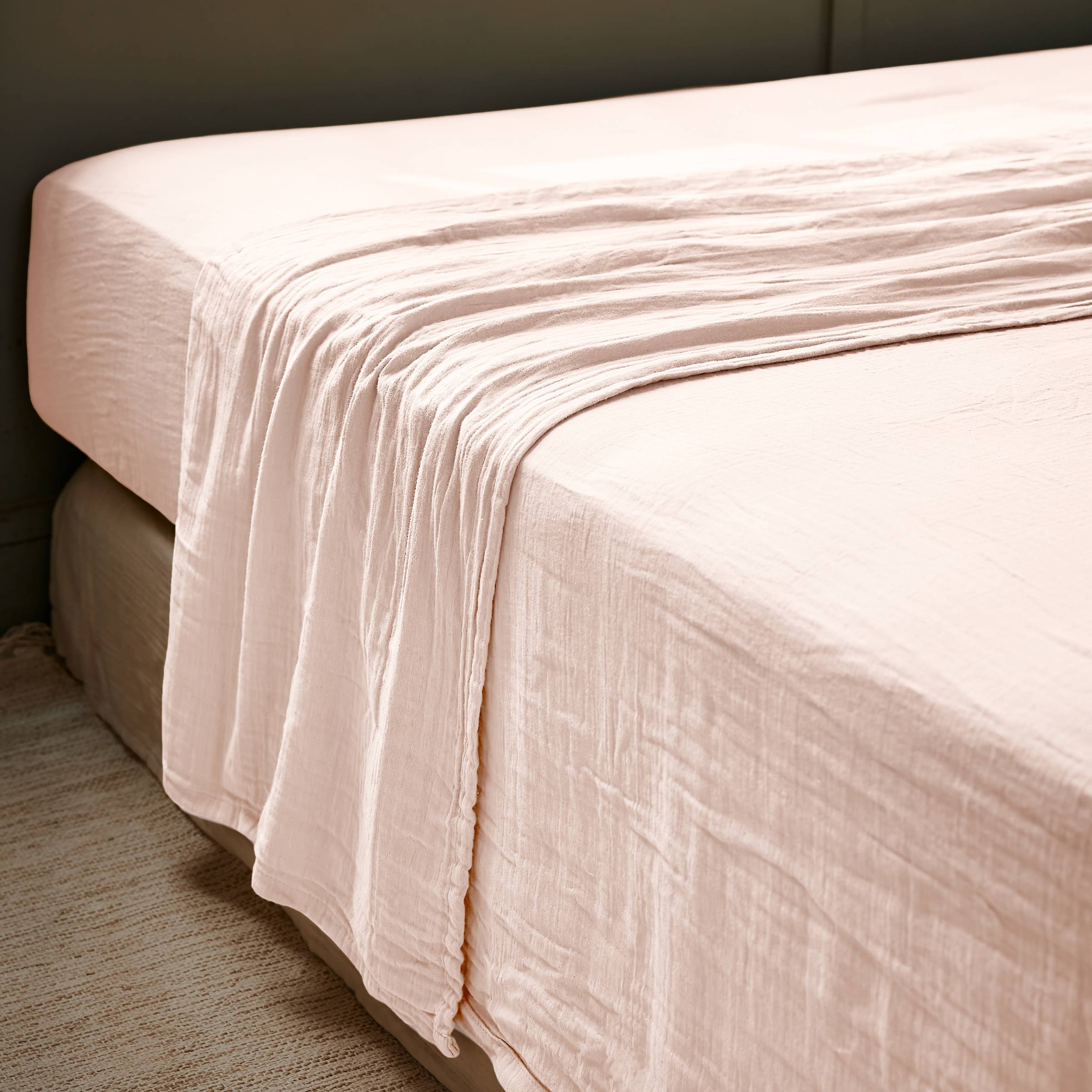 Marshmallow muslin flat sheet