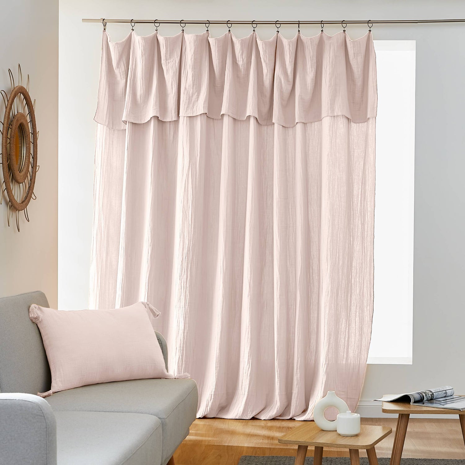 Marshmallow adjustable muslin curtain