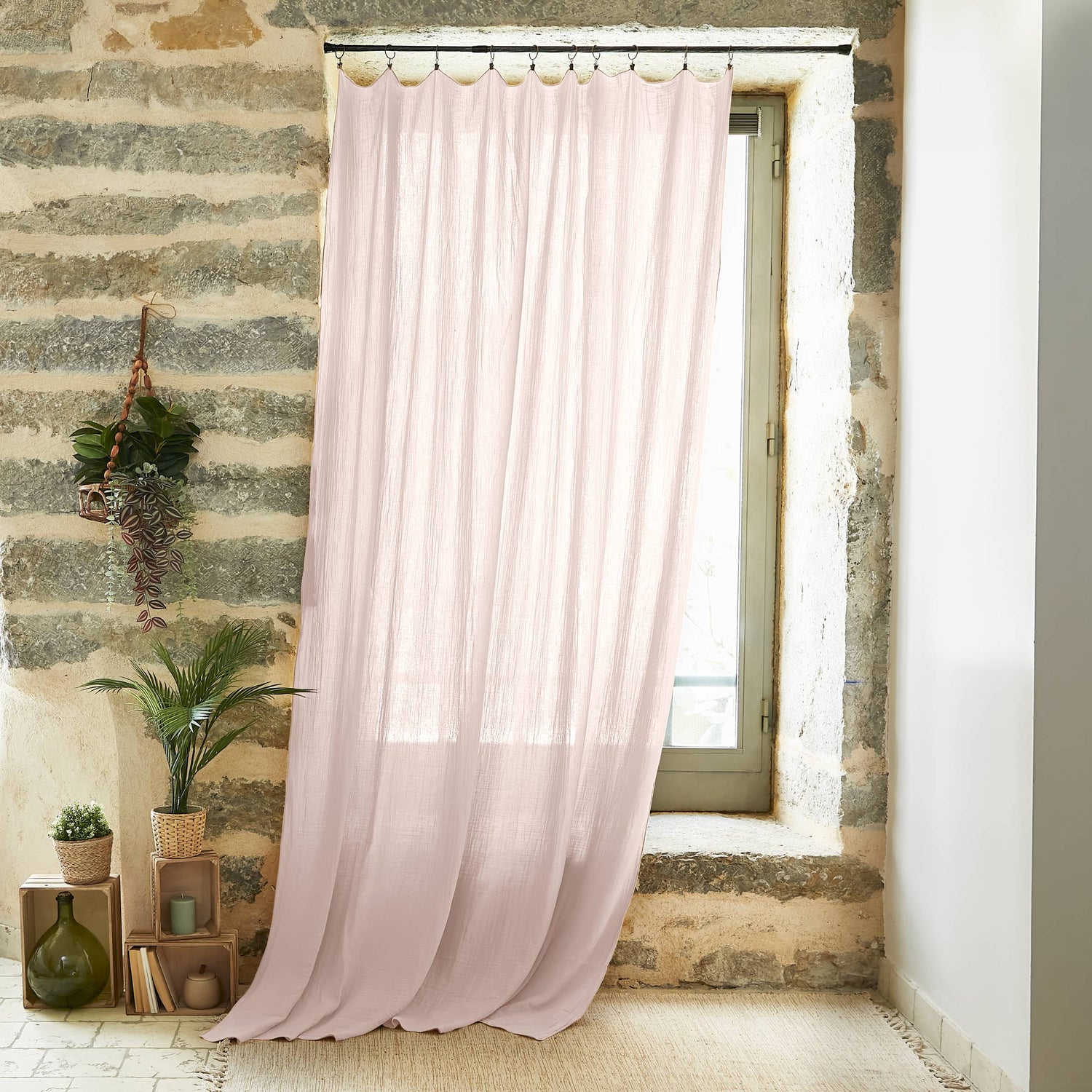 Marshmallow adjustable muslin curtain