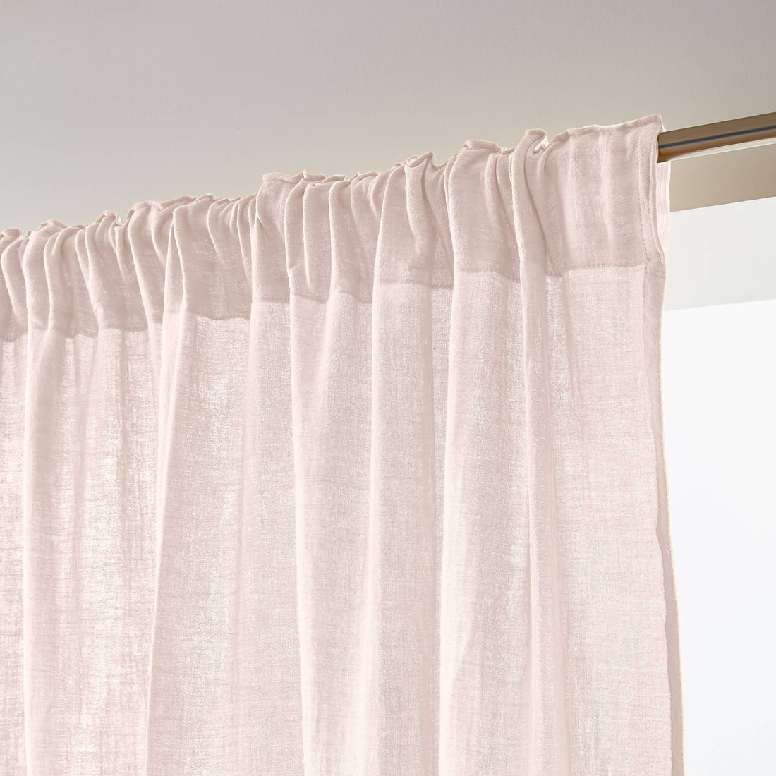 Marshmallow muslin pencil pleat curtain