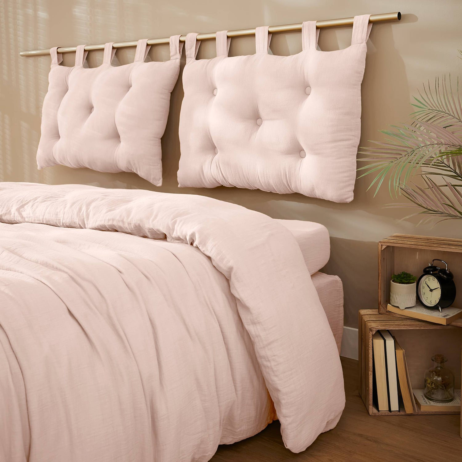 Marshmallow muslin headboard