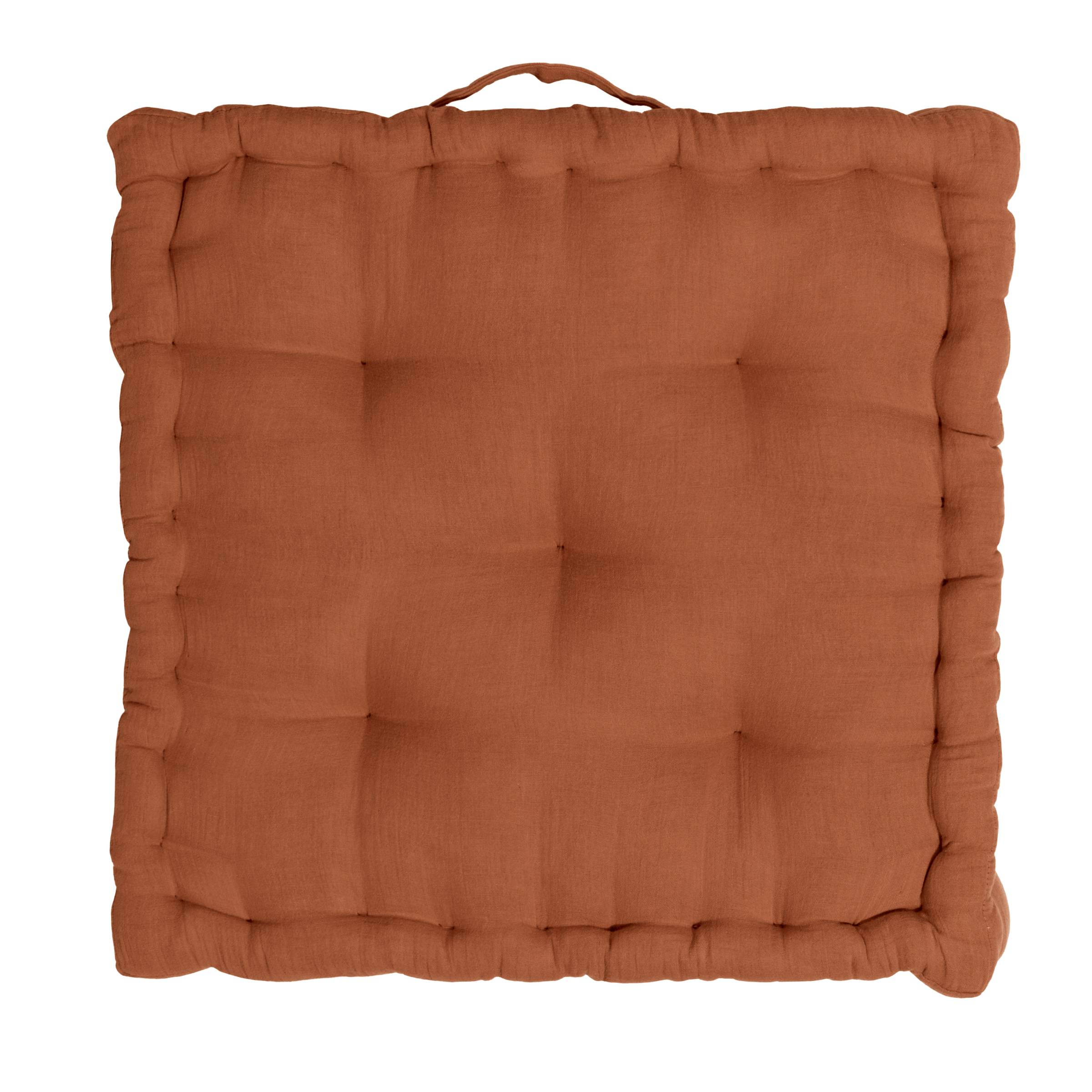 Terracotta muslin floor cushion