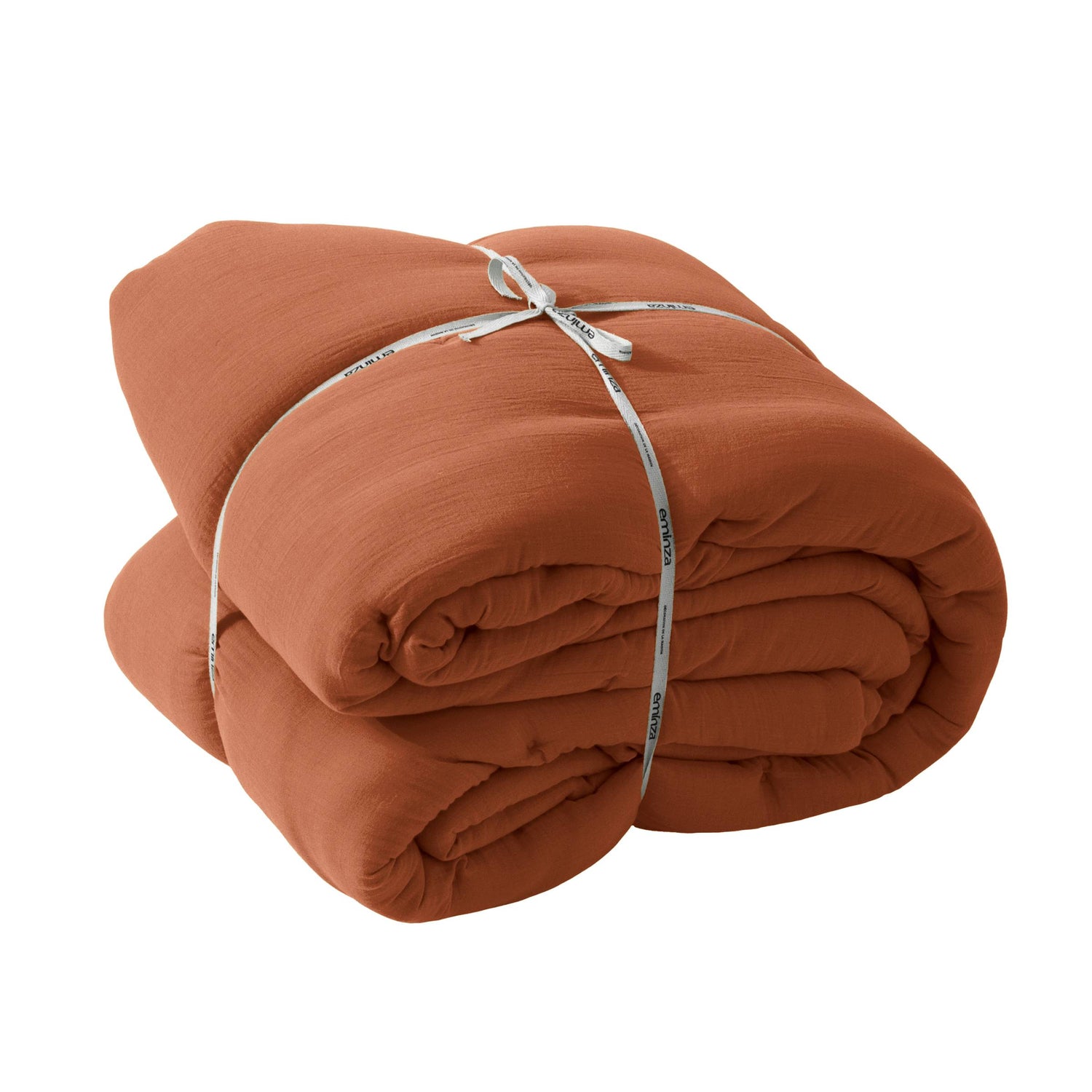 Terracotta muslin bedspread