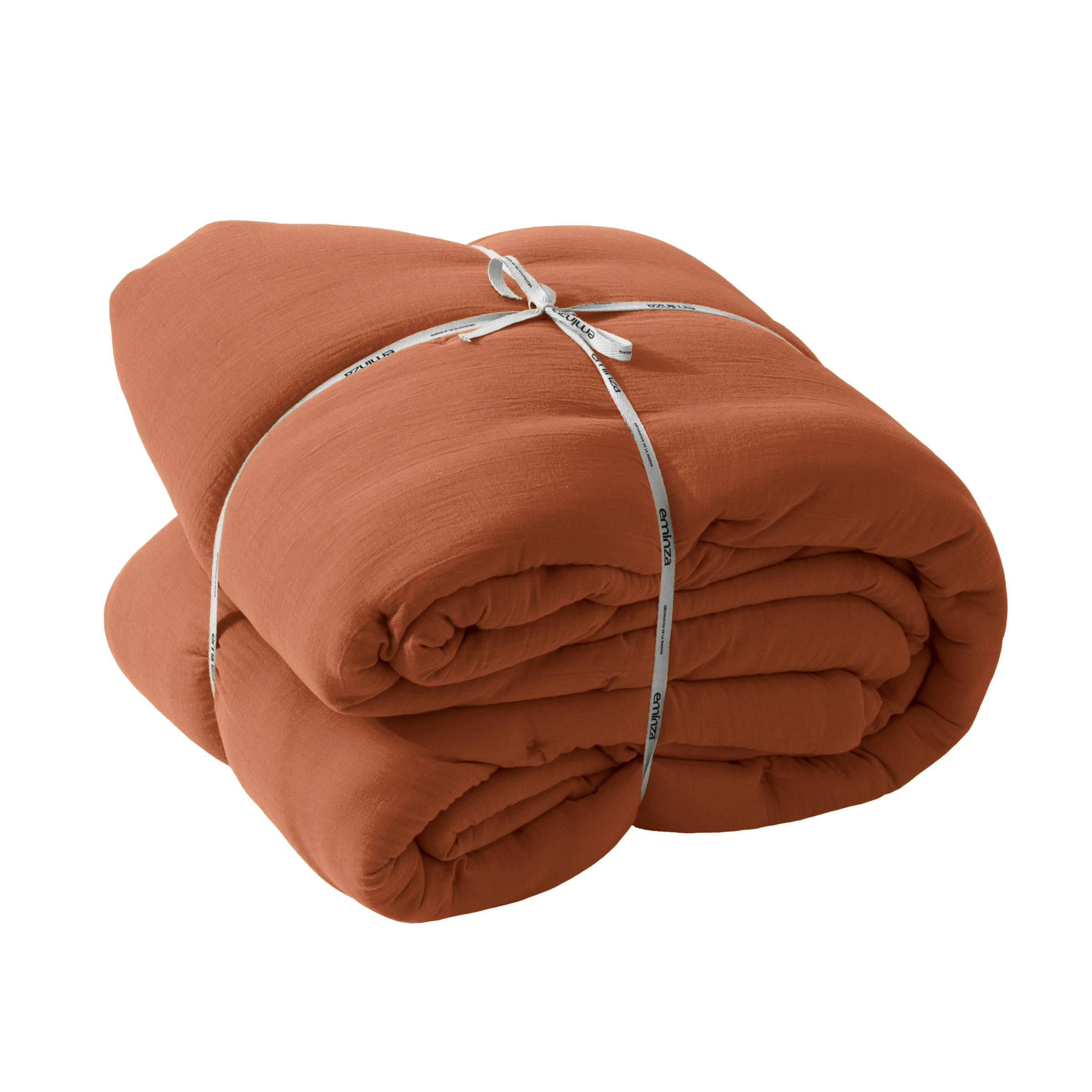 Terracotta muslin bedspread