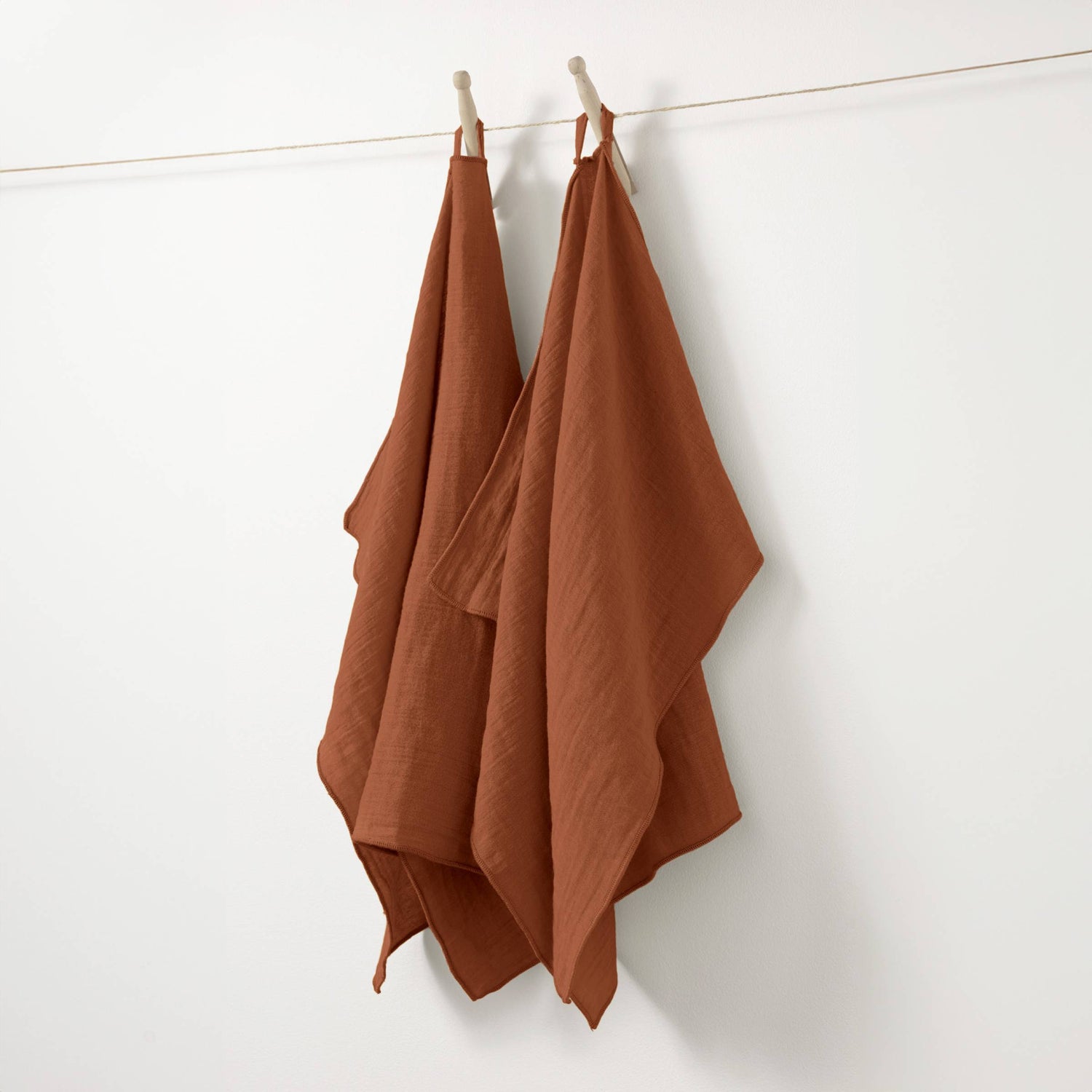 Terracotta muslin hand towel - set of 2