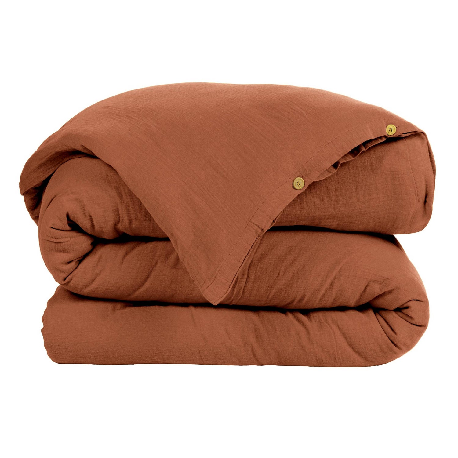 Terracotta muslin duvet cover
