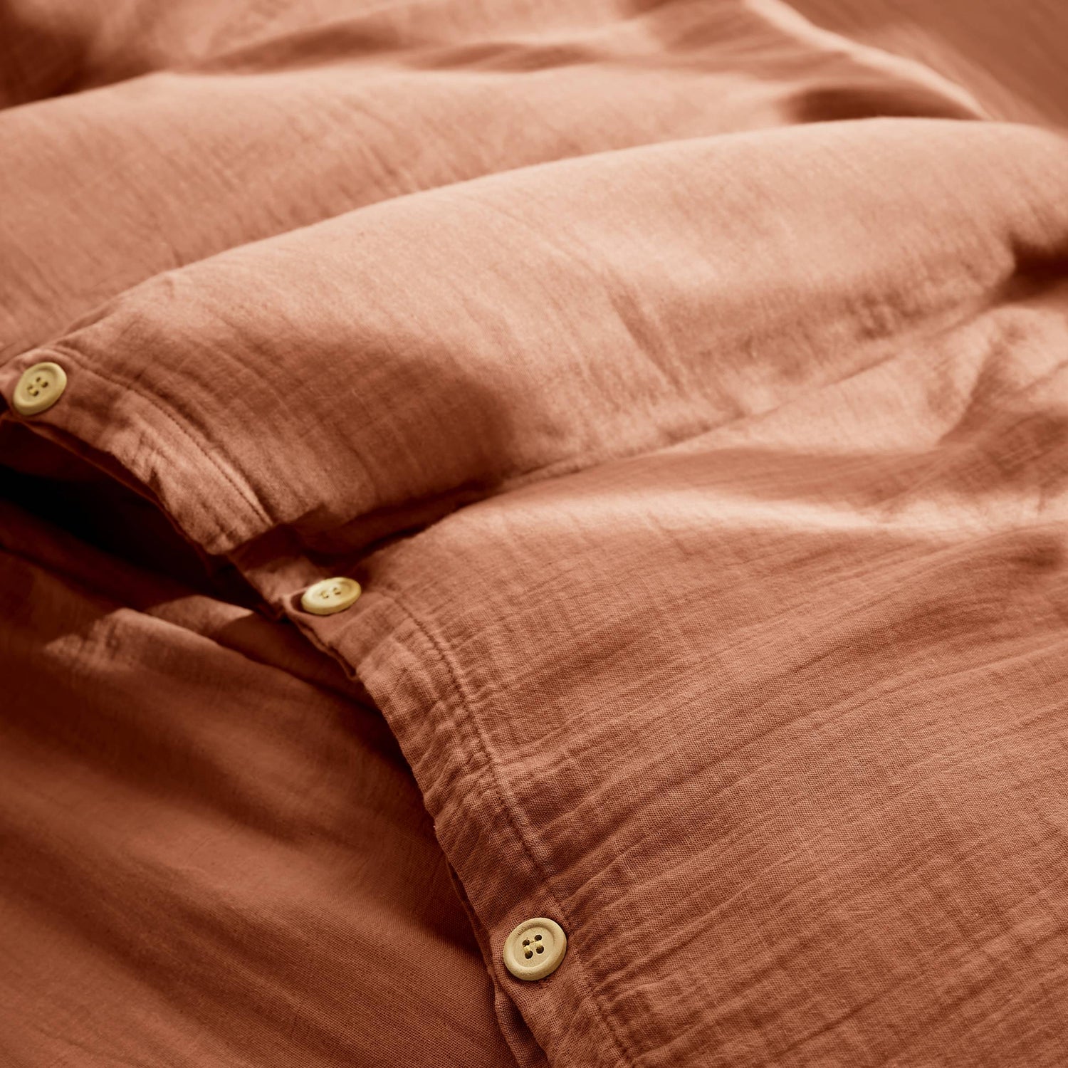 Terracotta muslin duvet cover