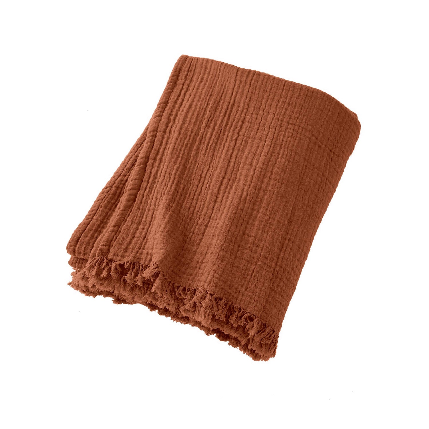 Terracotta muslin throw