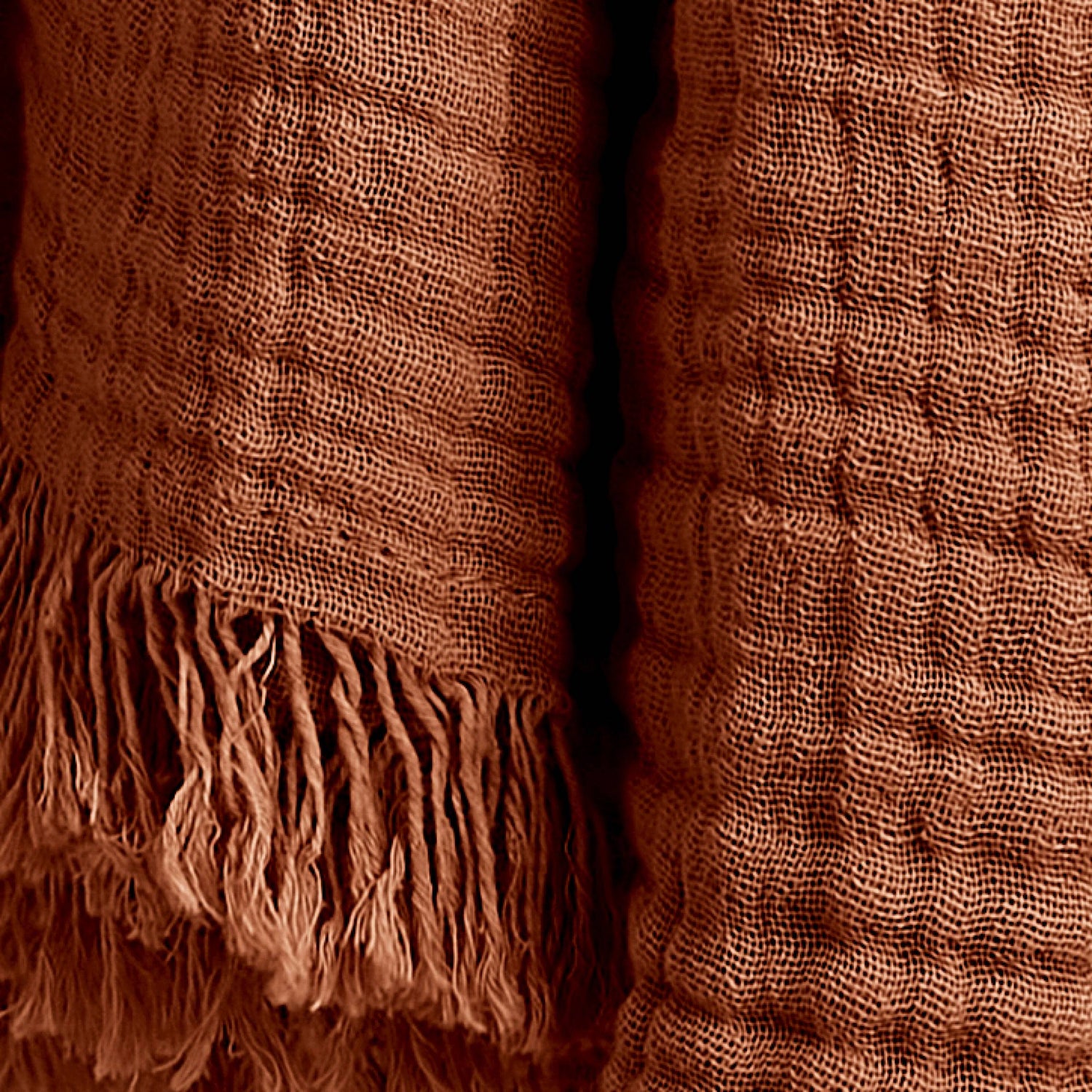 Terracotta muslin throw