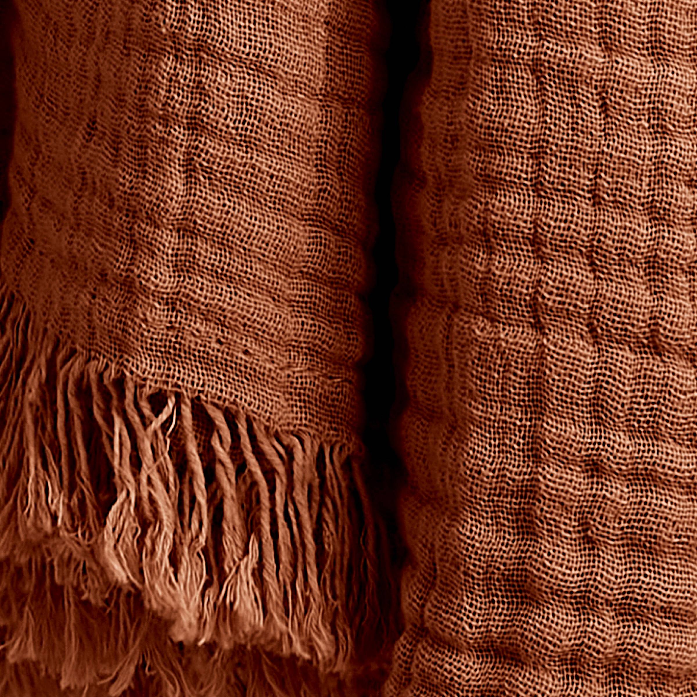 Terracotta muslin throw