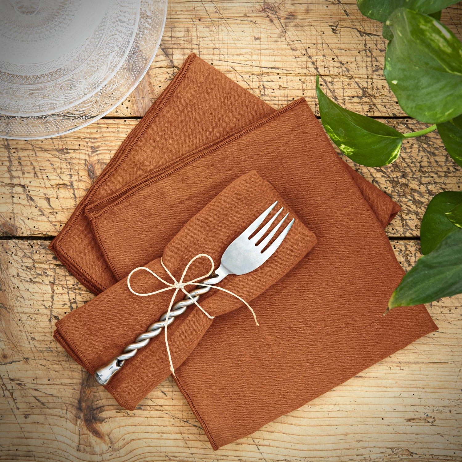 Terracotta muslin napkin - set of 3