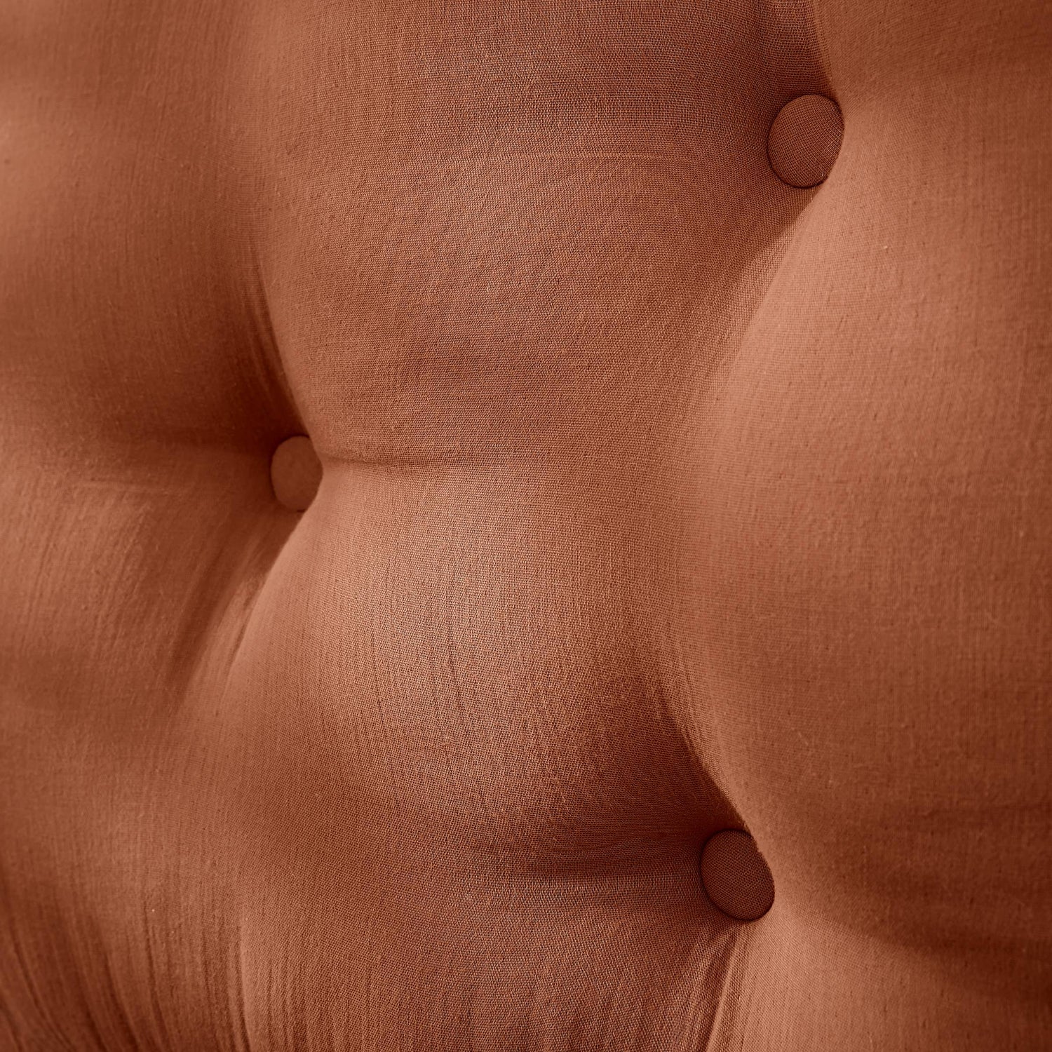 Terracotta muslin headboard