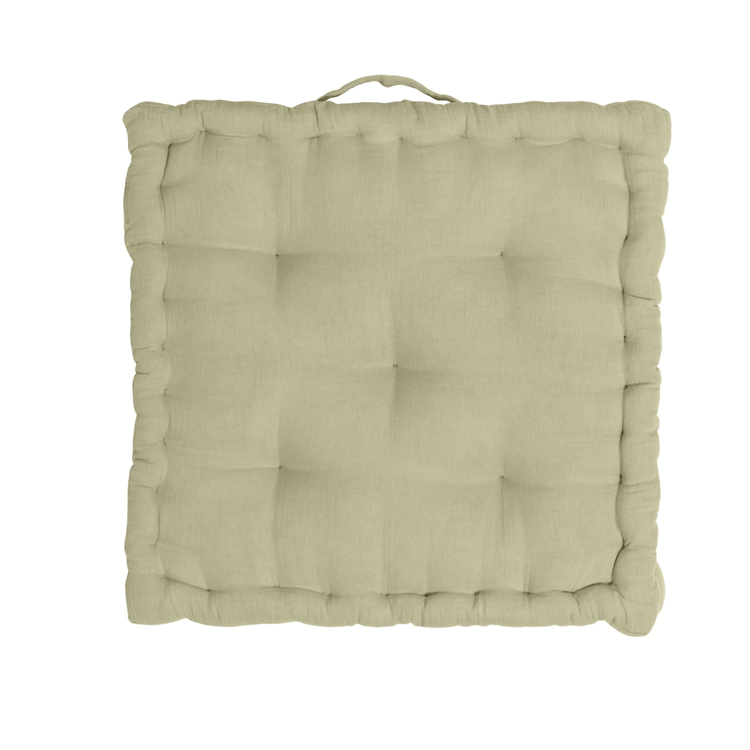 Light green muslin floor cushion
