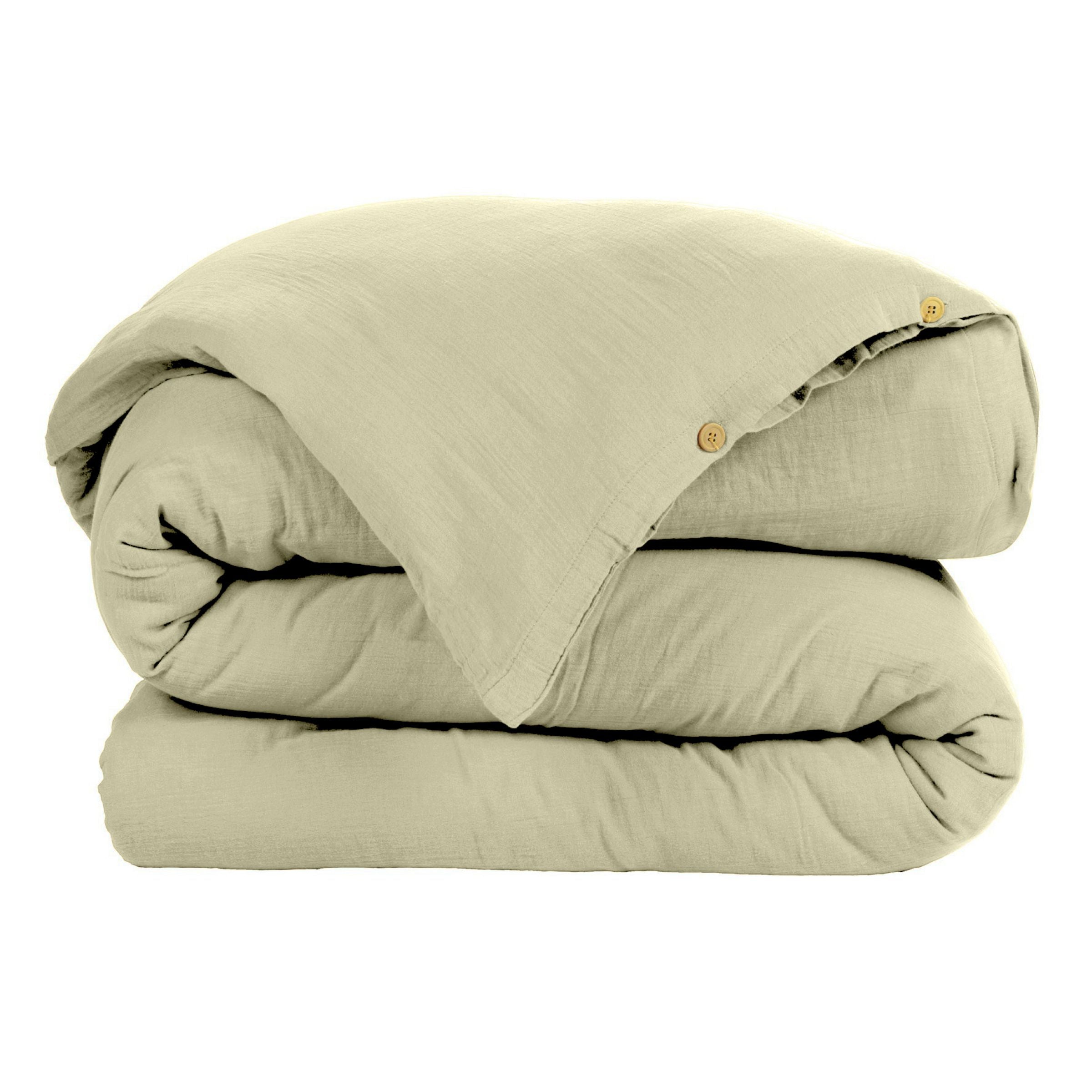 Light green muslin duvet cover