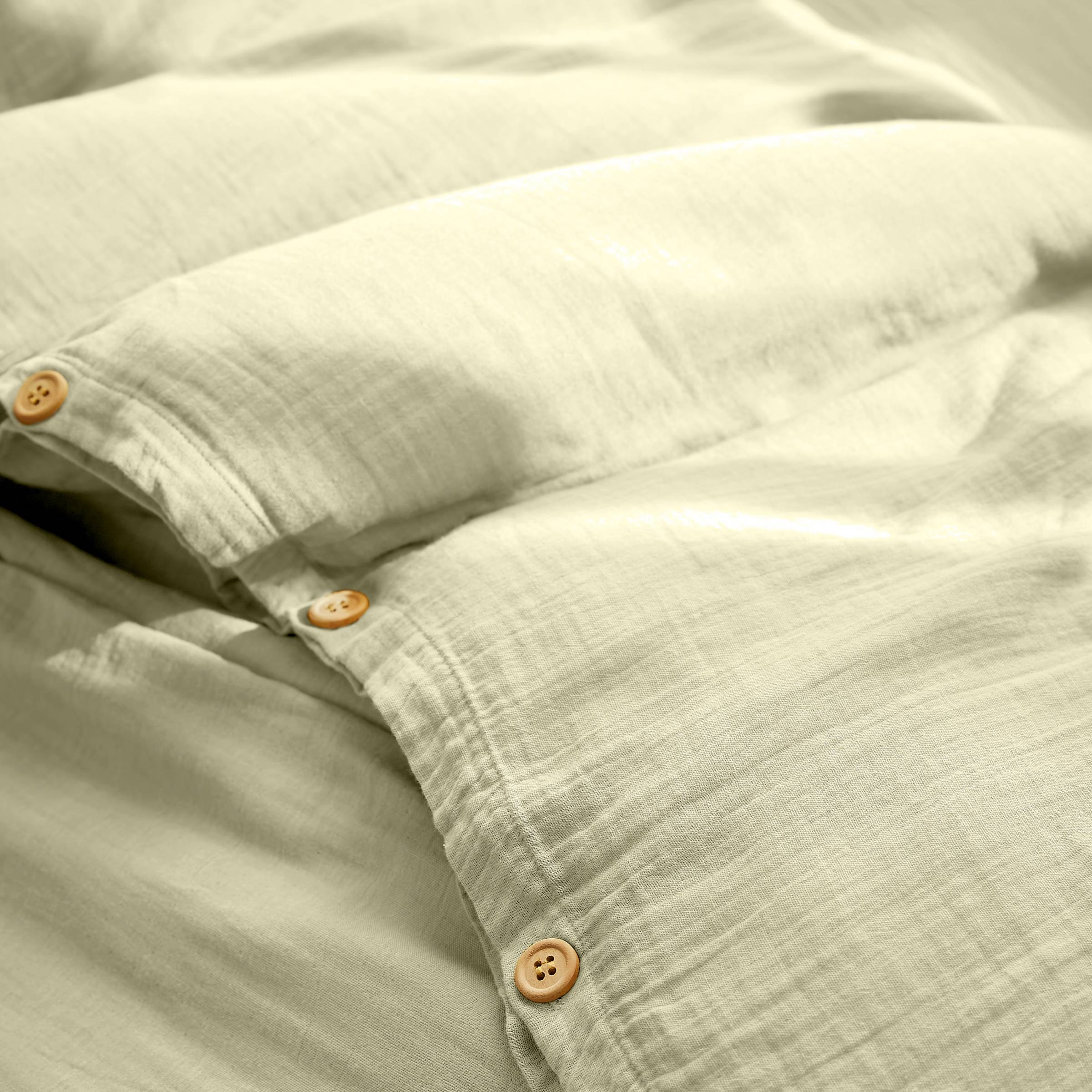 Light green muslin duvet cover