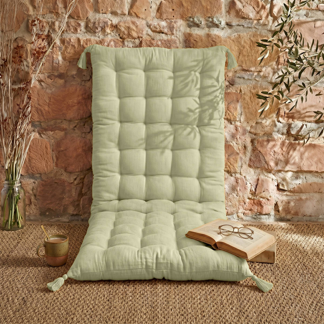 Light green muslin floor mattress