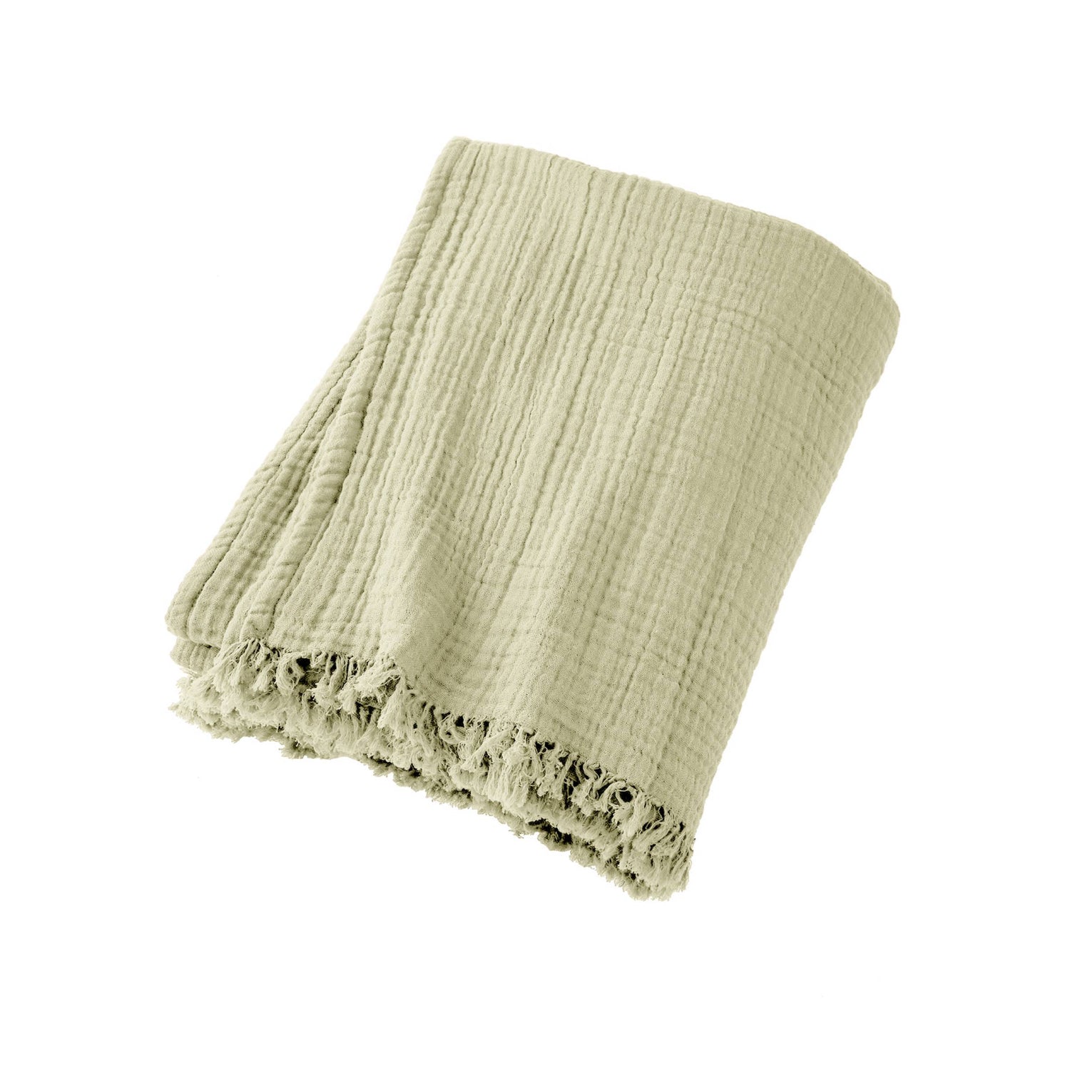 Light green muslin throw