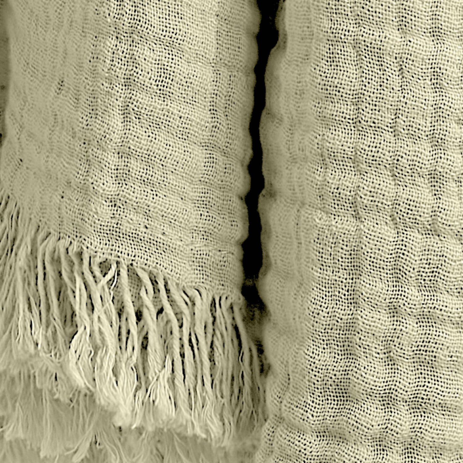Light green muslin throw