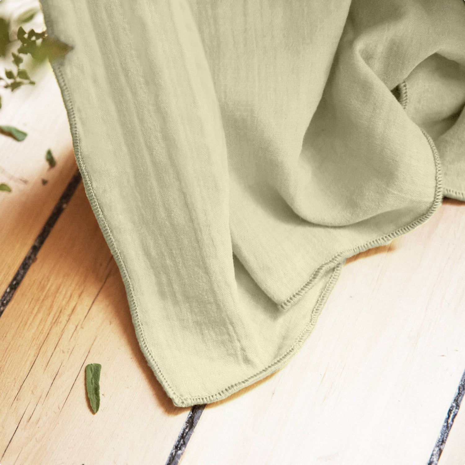 Light green adjustable muslin curtain