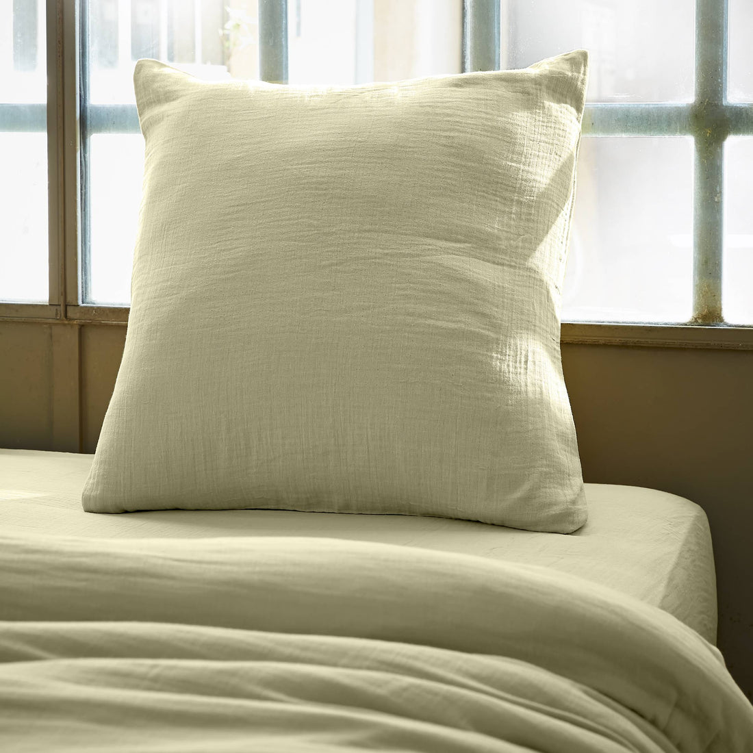 Light green muslin pillowcase