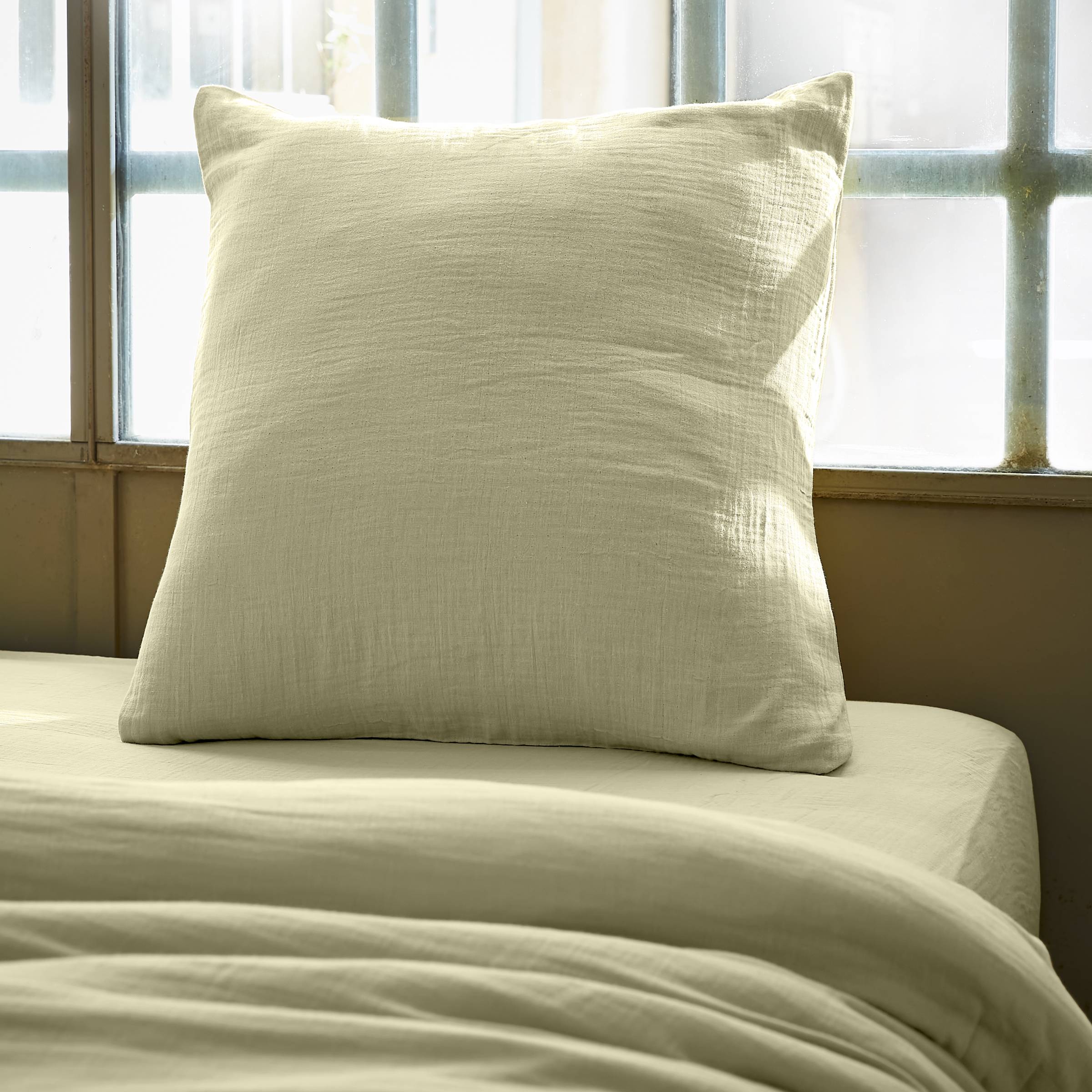 Light green muslin pillowcase