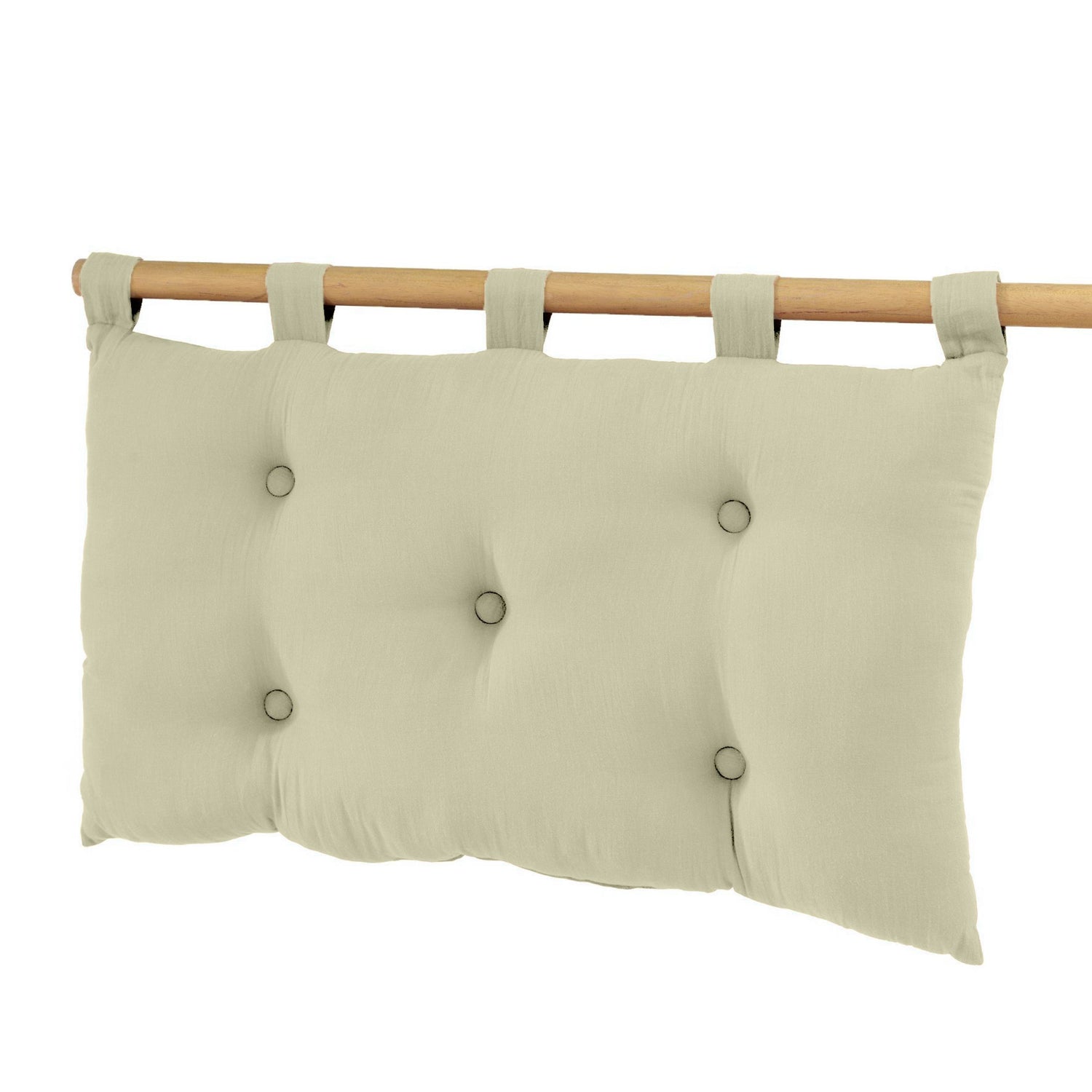 Light green muslin headboard