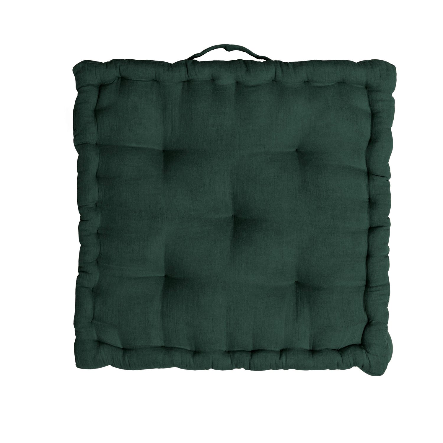 Fir green muslin floor cushion