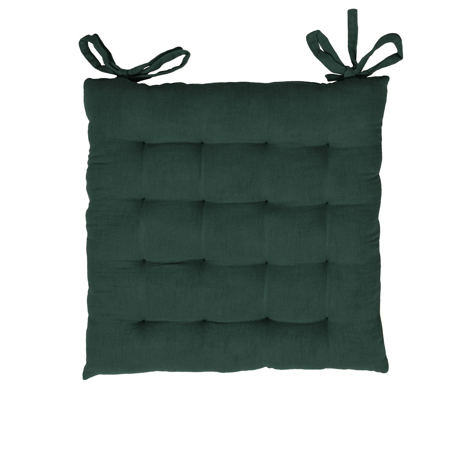 Fir green muslin chair cushion