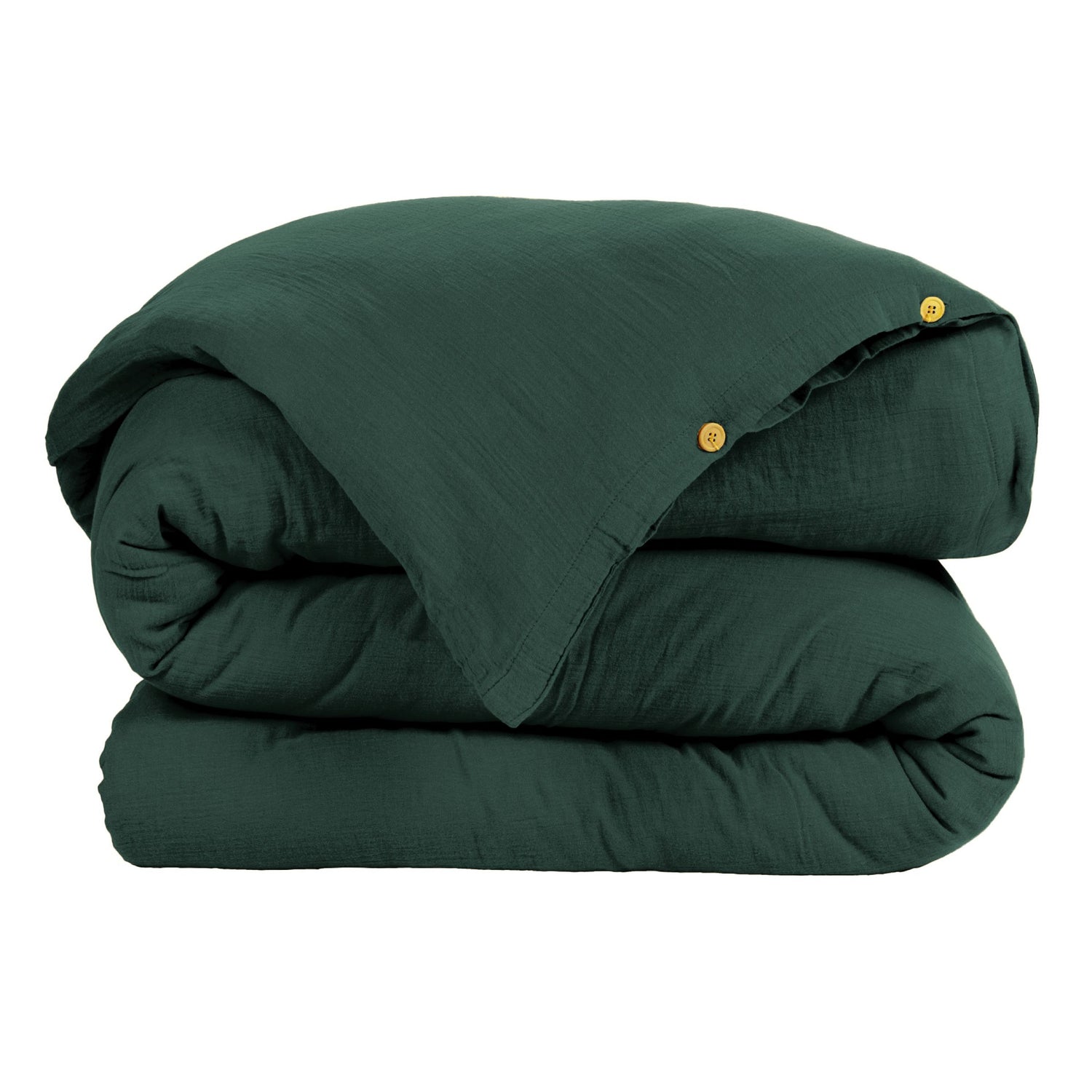 Fir green muslin duvet cover