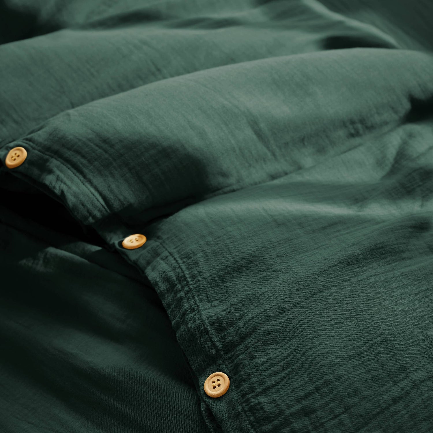 Fir green muslin duvet cover