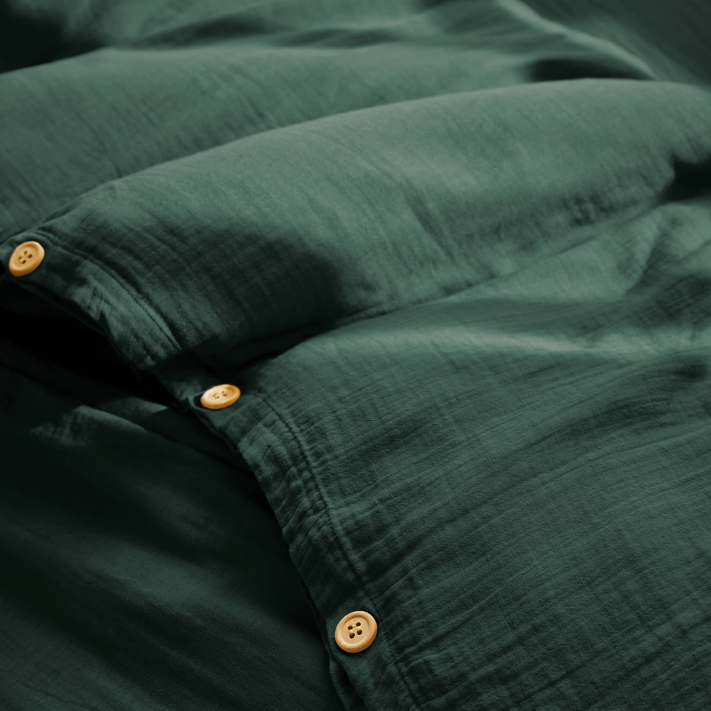 Fir green muslin duvet cover