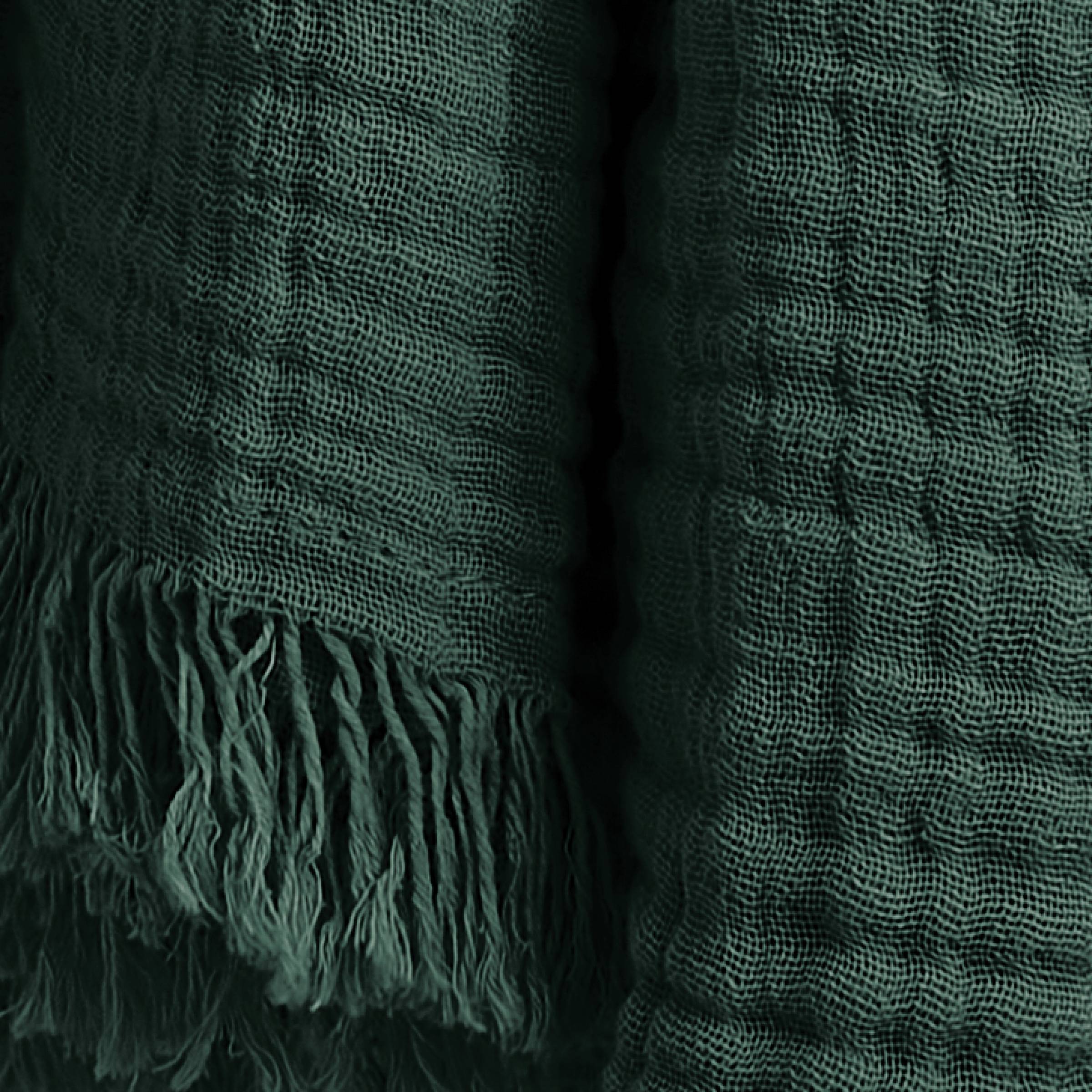 Fir green muslin throw