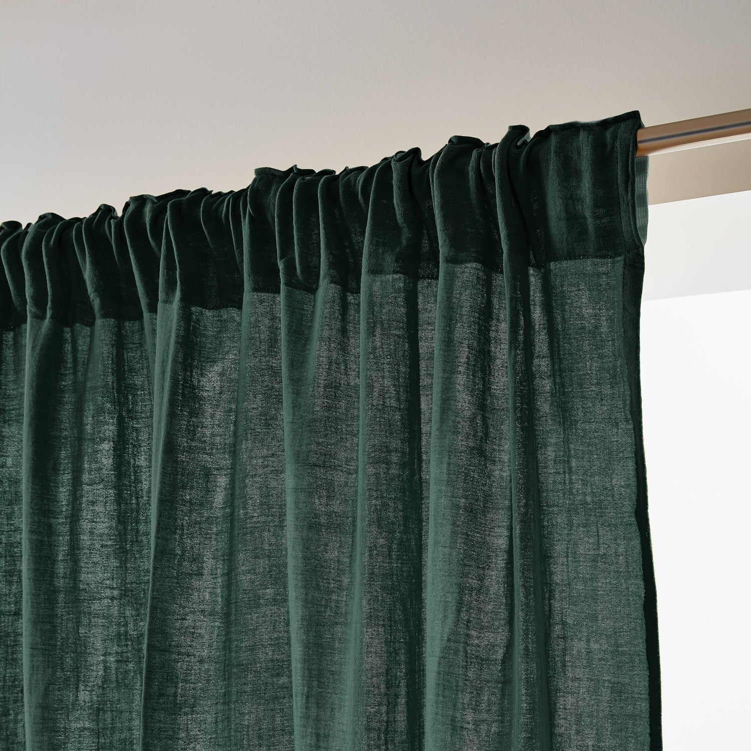 Fir tree muslin pencil pleat curtain
